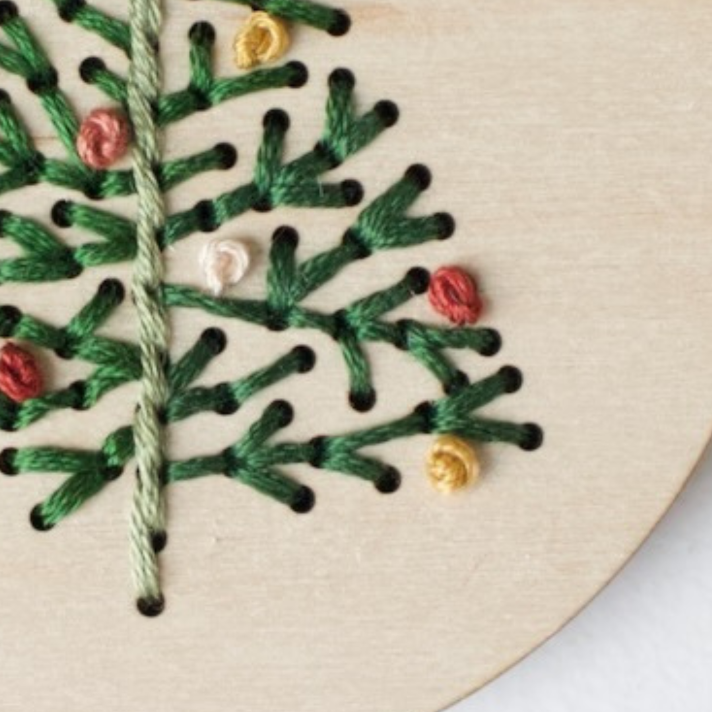 Christmas Tree Ornament Embroidery DIY Kit: Boxed