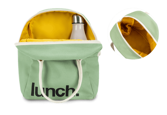 Zipper Lunch Bag - ‘Lunch’ Moss