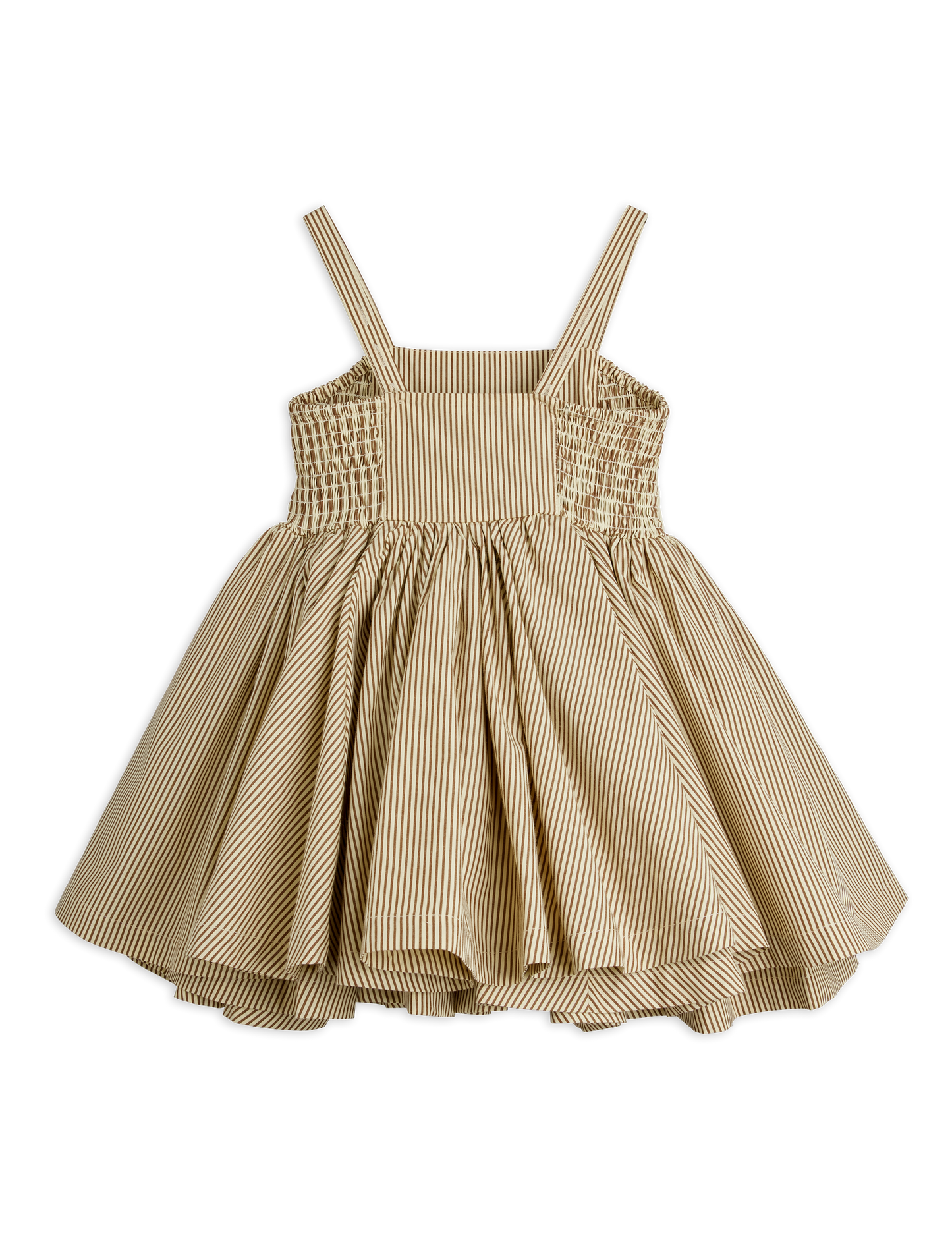 Poplin Strawberry Smock Dress: Brown