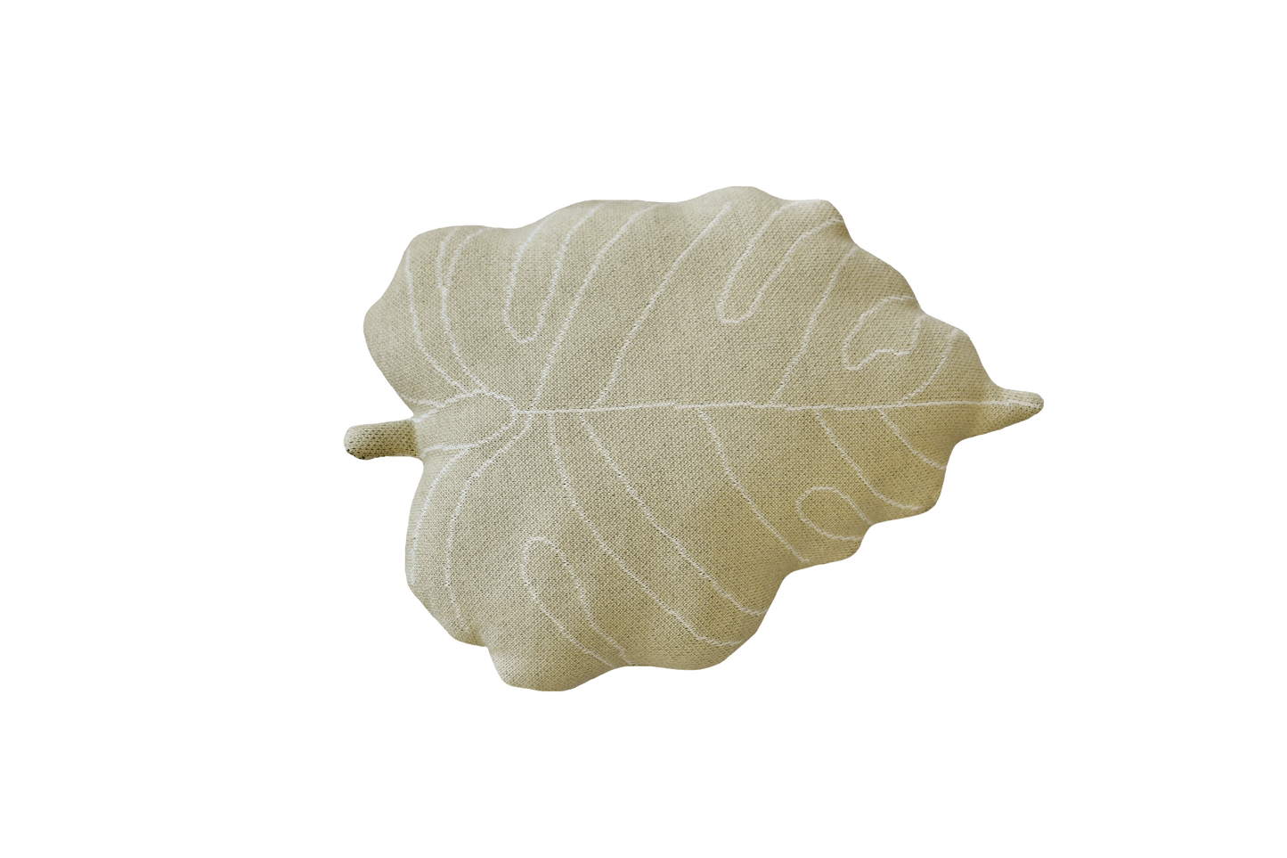 Knitted cushion Baby Leaf Olive: 100% cotton 
Filler: 100% polyester / 11" x 1' 4"