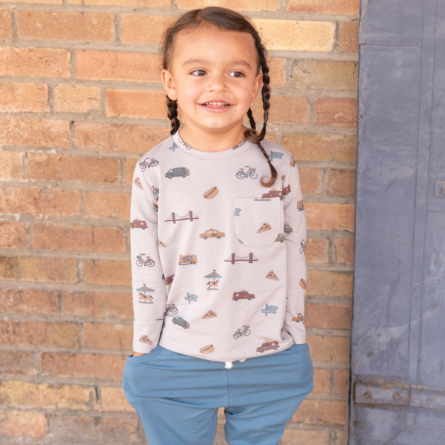 Charlie Long Sleeve Jersey Tee | City Vibes: 6-12M