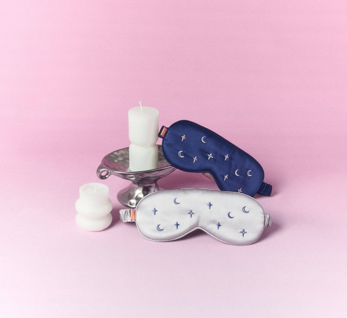 "Moonlit Stars" Silk Sleep Eye Mask - Navy