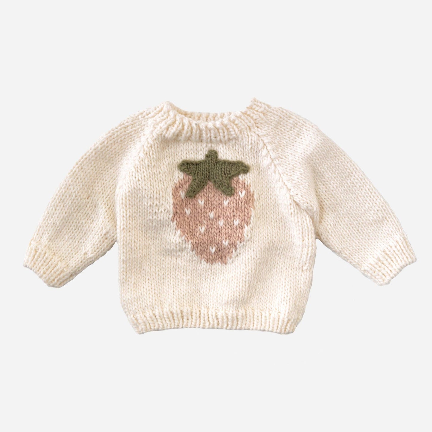 Strawberry Pullover Sweater Baby Kid Fall Winter Fruit: Cream / M 2-3y