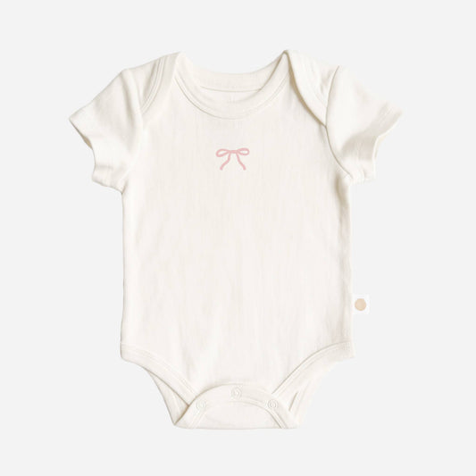 Onesie Pink Bow Baby Bodysuit Organic Graphic Tee Gift