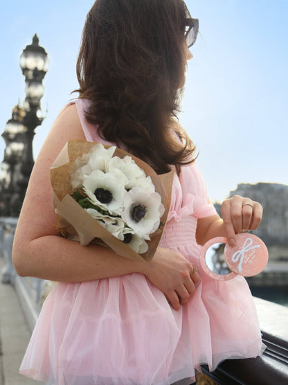 Hand-painted Vintage Ballet Bow Compact Mirror | Eco-Friendly