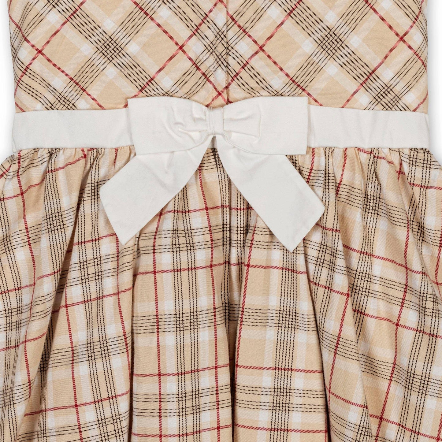 Organic Sleeveless Peter Pan Collar Party Dress - Baby: Fireside Plaid / 12-18M