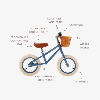 BANWOOD BALANCE BIKE & HELMET SET - BLUE