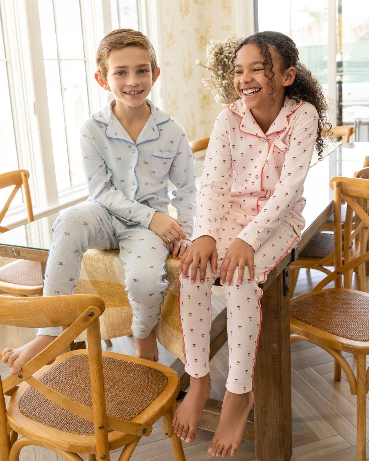 Row Your Boat Gently Pointelle 2 Pc Pajama Set: Blue / 4