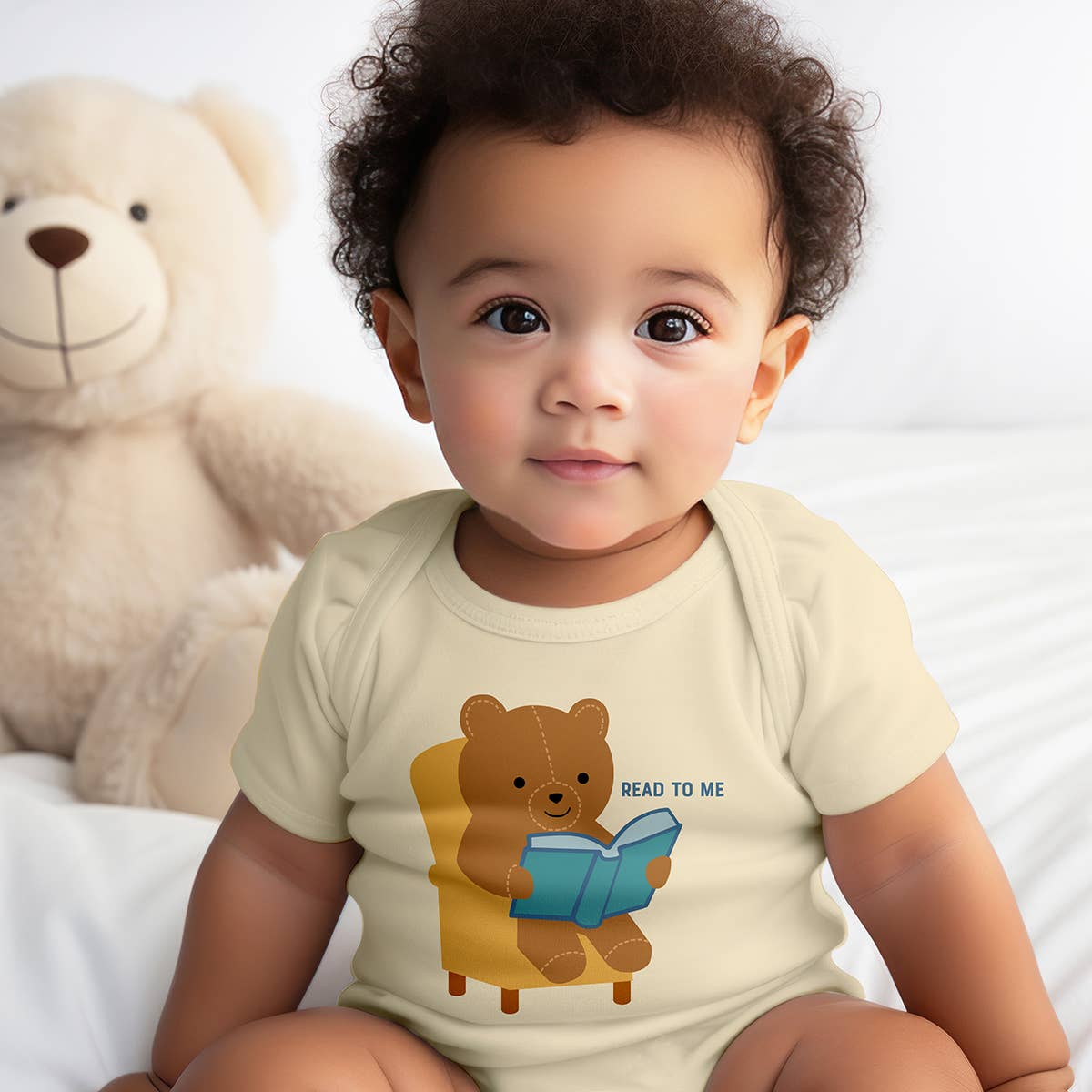 Read Me a Book Teddy Bear Baby Bookish Bodysuit