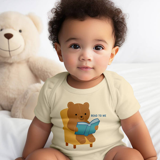 Read Me a Book Teddy Bear Baby Bookish Bodysuit