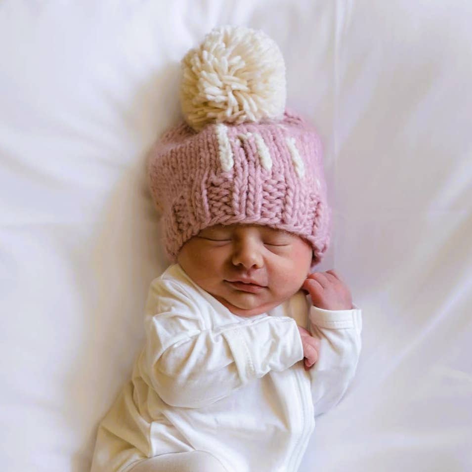 Hi. Rosy Hand Knit Beanie Hat Baby & Kids: S (0-6 months)