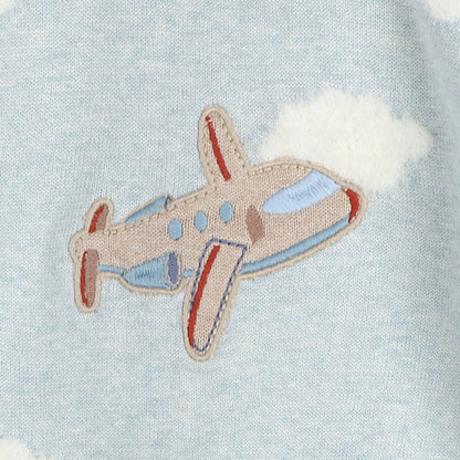 Airplane Applique Baby Knit Pullover & Pant Set (Organic)