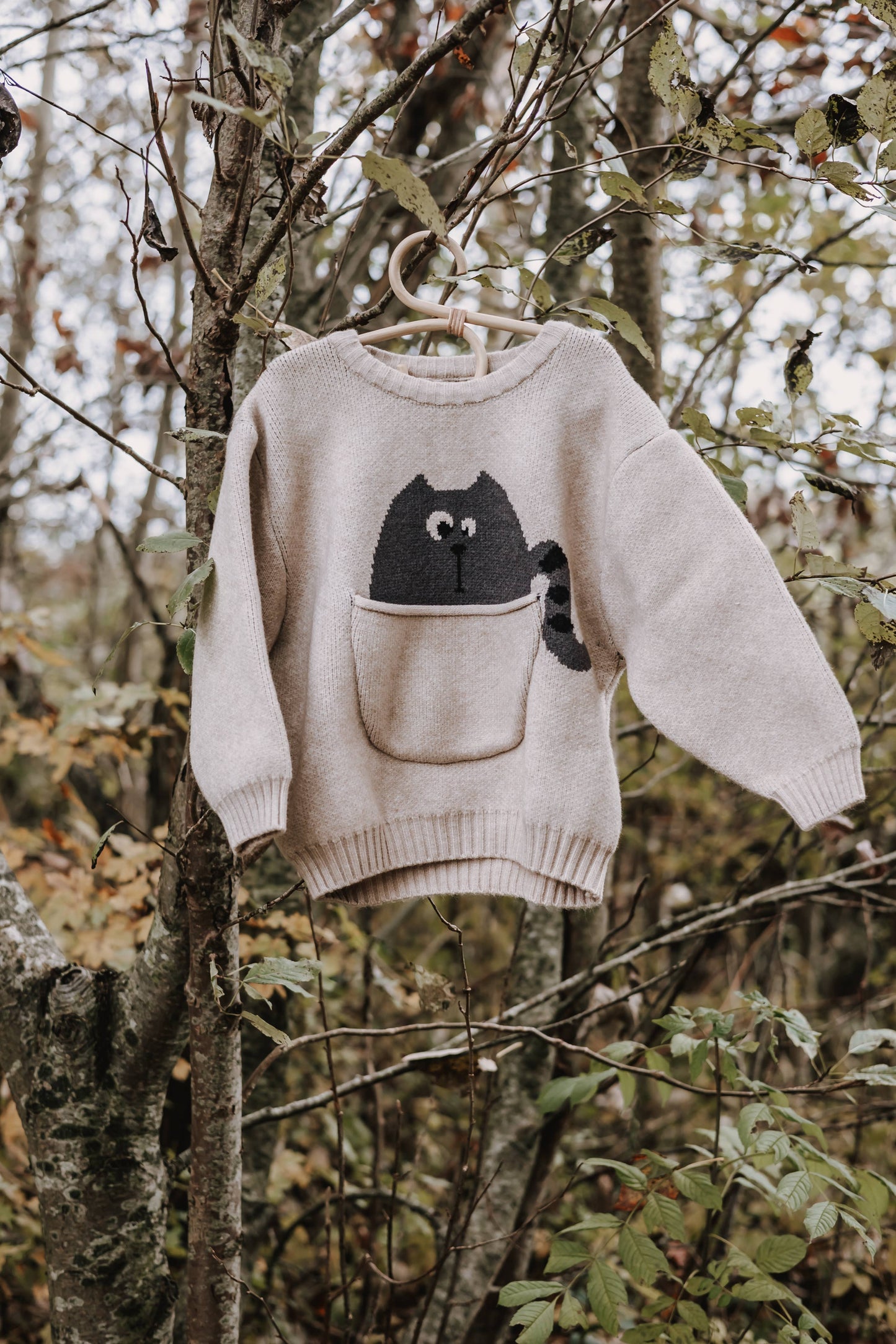 Annie & Charles® animal knitted sweater: Beige bear