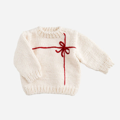 Present Sweater Kid Baby Holiday Christmas Bow Gift Matching: XS; 6-12M