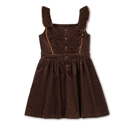 Organic Corduroy Ruffle Jumper: Chocolate