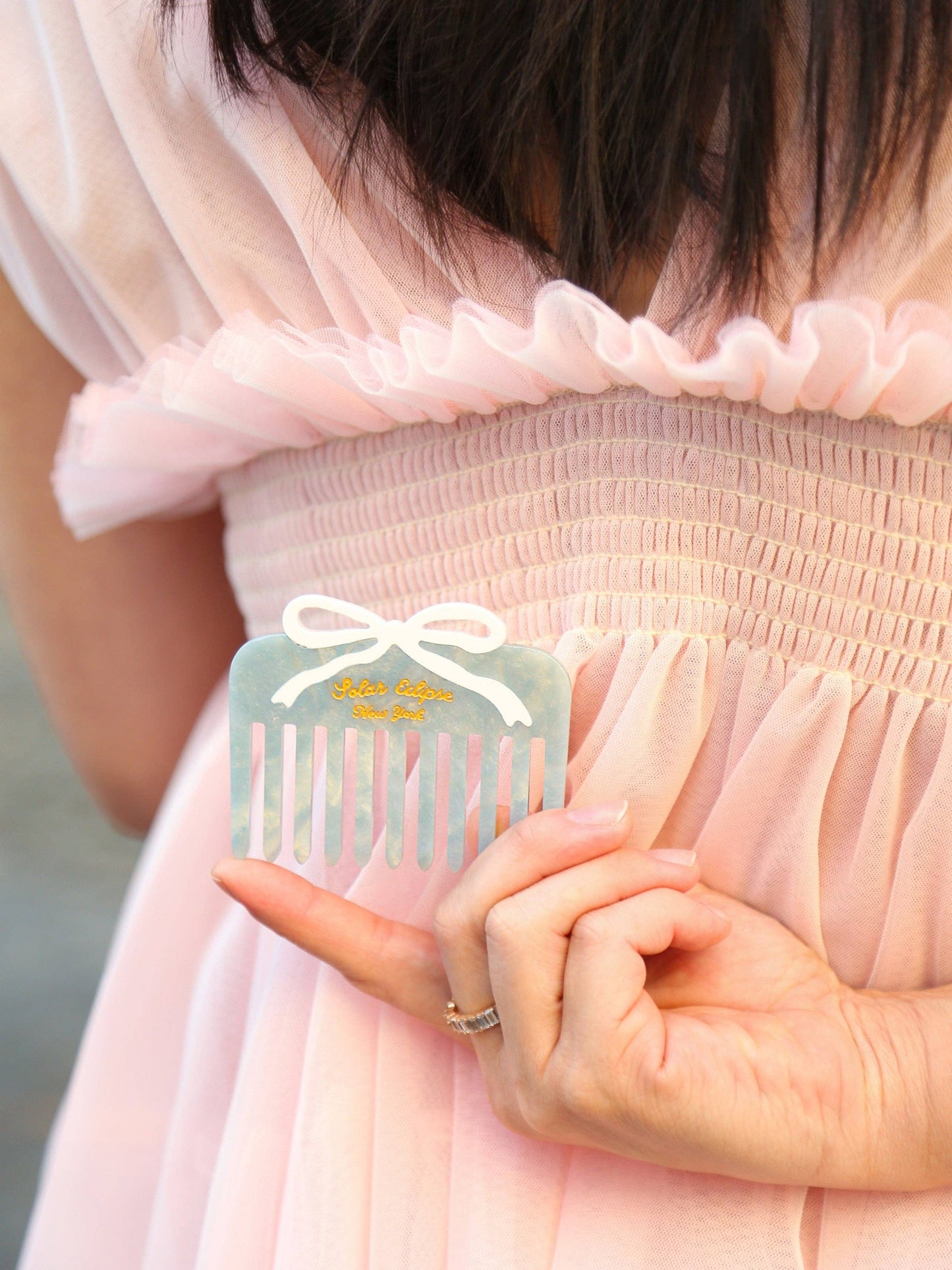 Hand-painted Vintage Bow Pocket Comb | Eco-Friendly