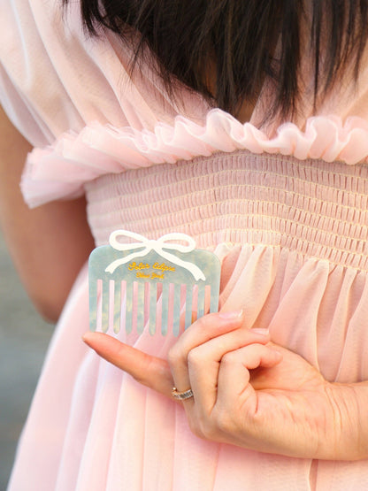 Hand-painted Vintage Bow Pocket Comb | Eco-Friendly