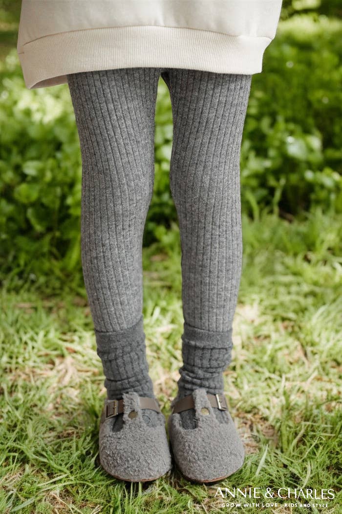 Annie & Charles® knitted rib leggings made from organic cotton