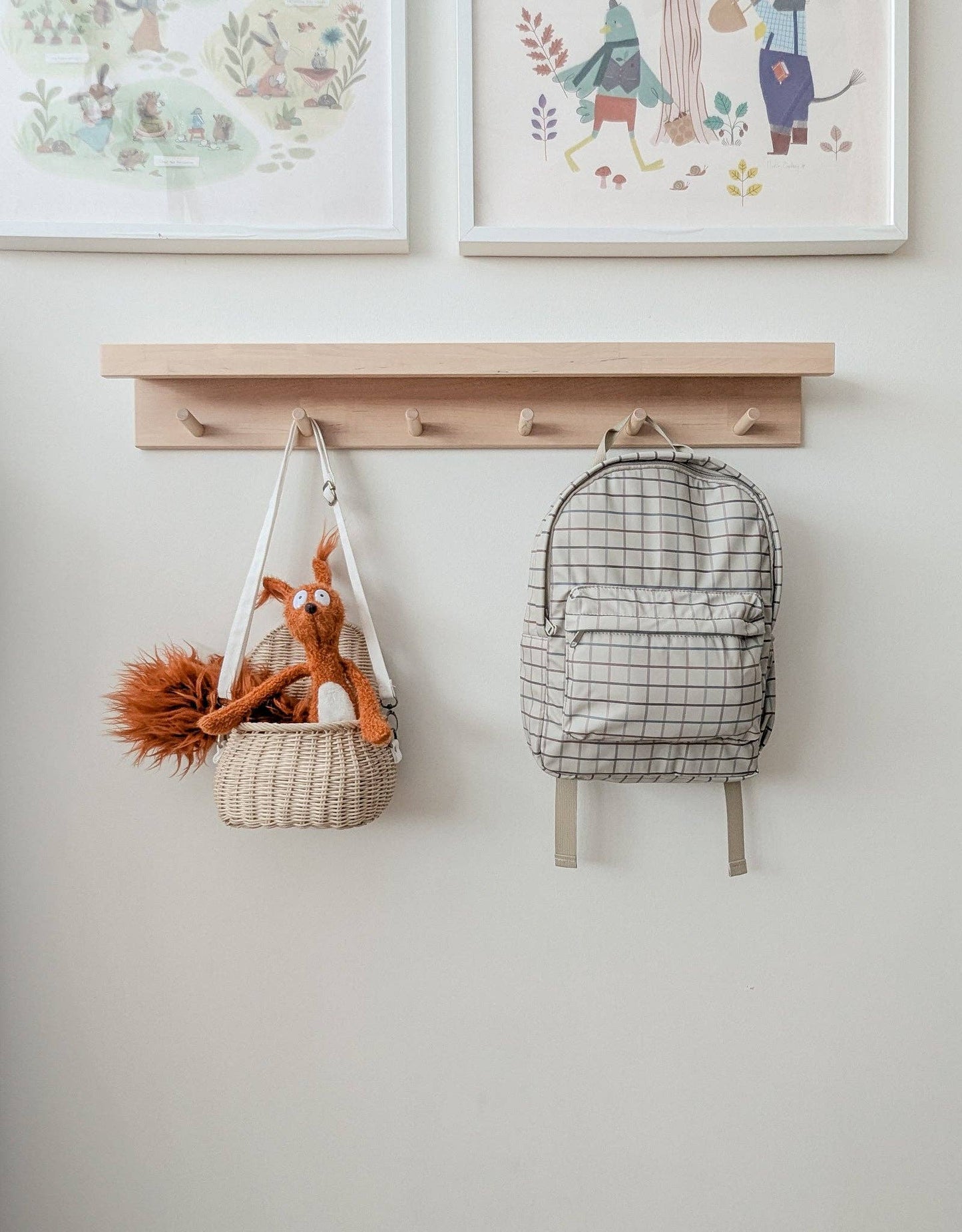 Mini Backpack - Taupe grid - Menoum Menoum