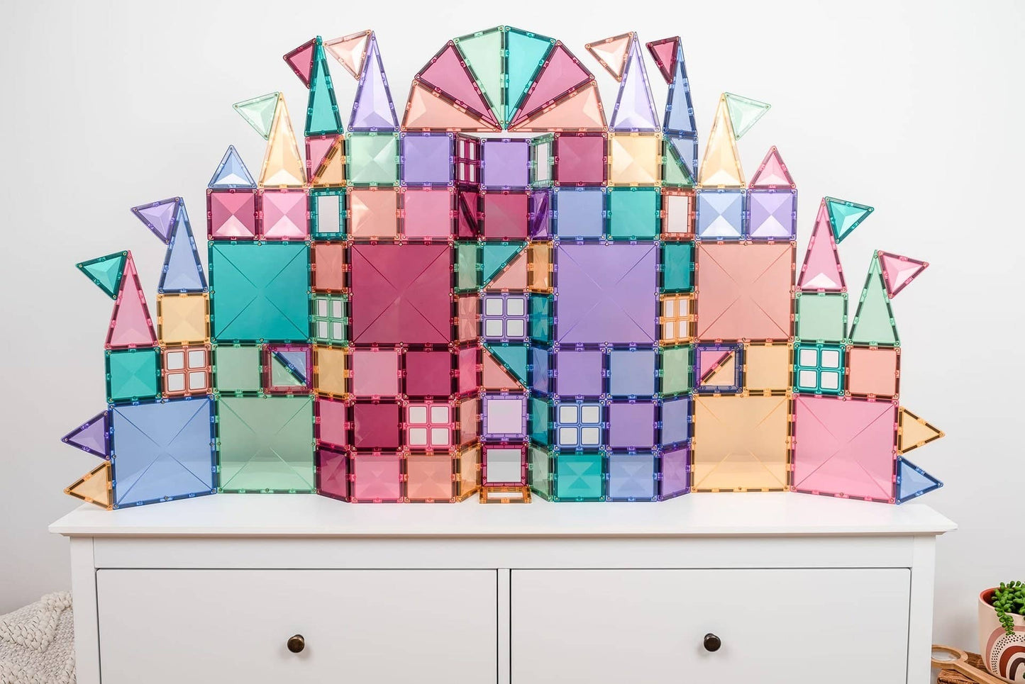 CONNETIX Magnetic Tiles Pastel Creative Pack, 120 Pieces