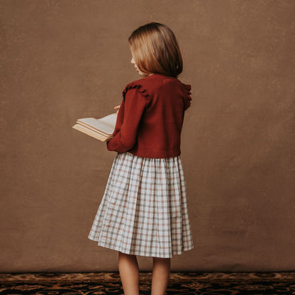 Organic Stretch Poplin Sash Dress: Homeroom Check