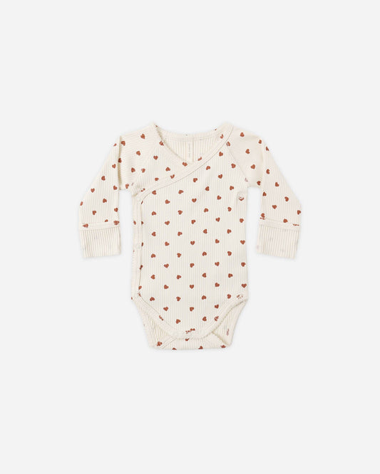 Side Snap Bodysuit - Red Hearts