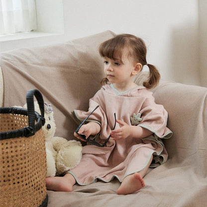 BambooBebe Jungle Cozy Hooded Poncho Towel: Flower Mustard