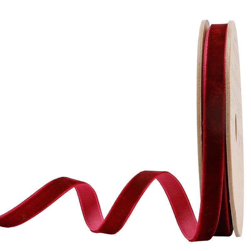 17 Colors | 3/8" Velvet Ribbon | 10 Yard Roll: Bay Leaf