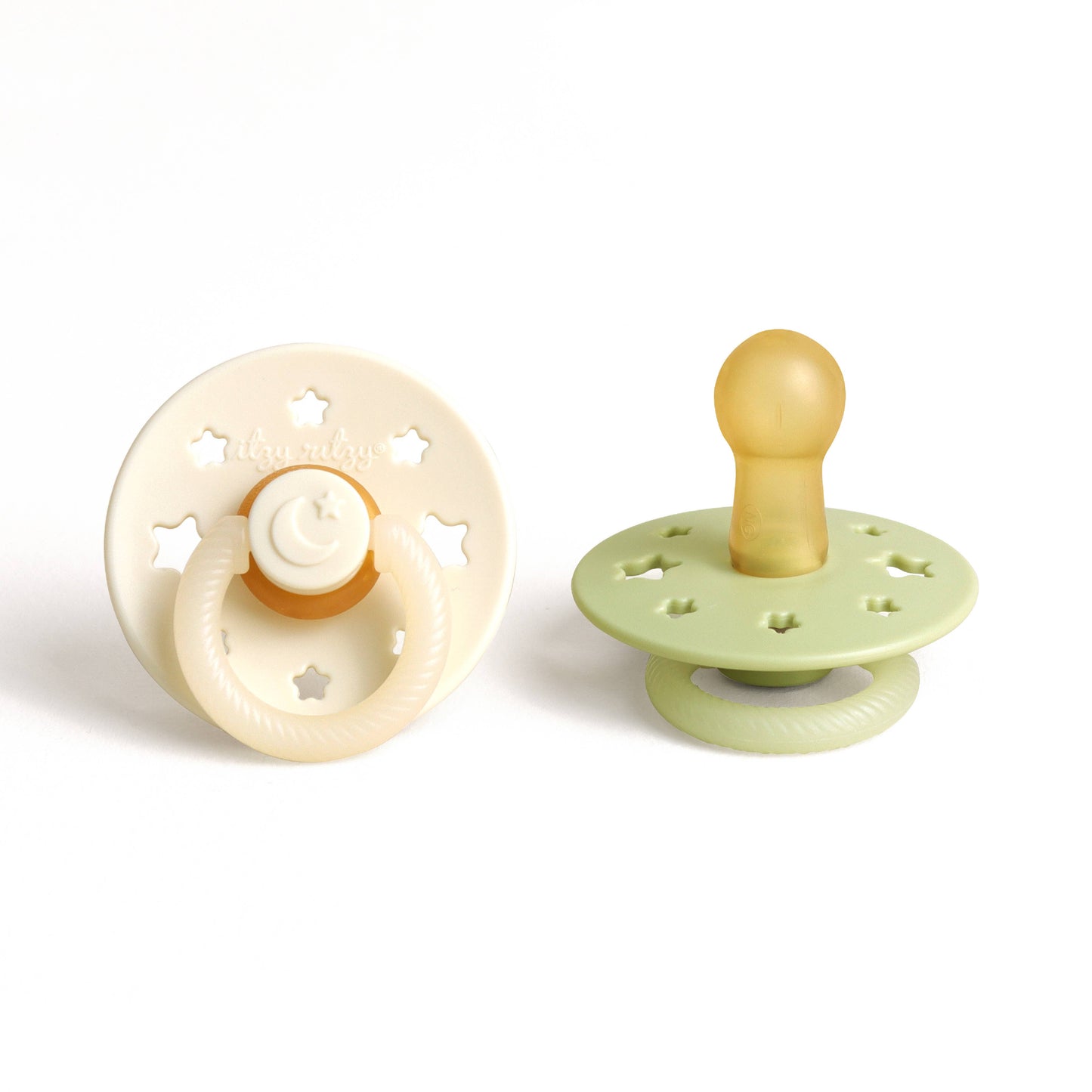 *NEW STYLES* Itzy Soother™ Natural Rubber Paci Sets: Glow - Buttercream + Pistachio 6-18 M