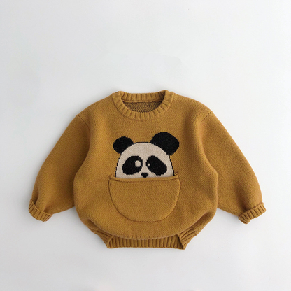 Annie & Charles® animal knitted sweater: Beige bear