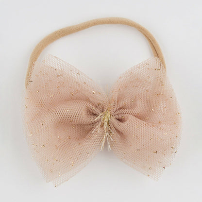 Champagne/Gold Glinda Bow Nylon Headband