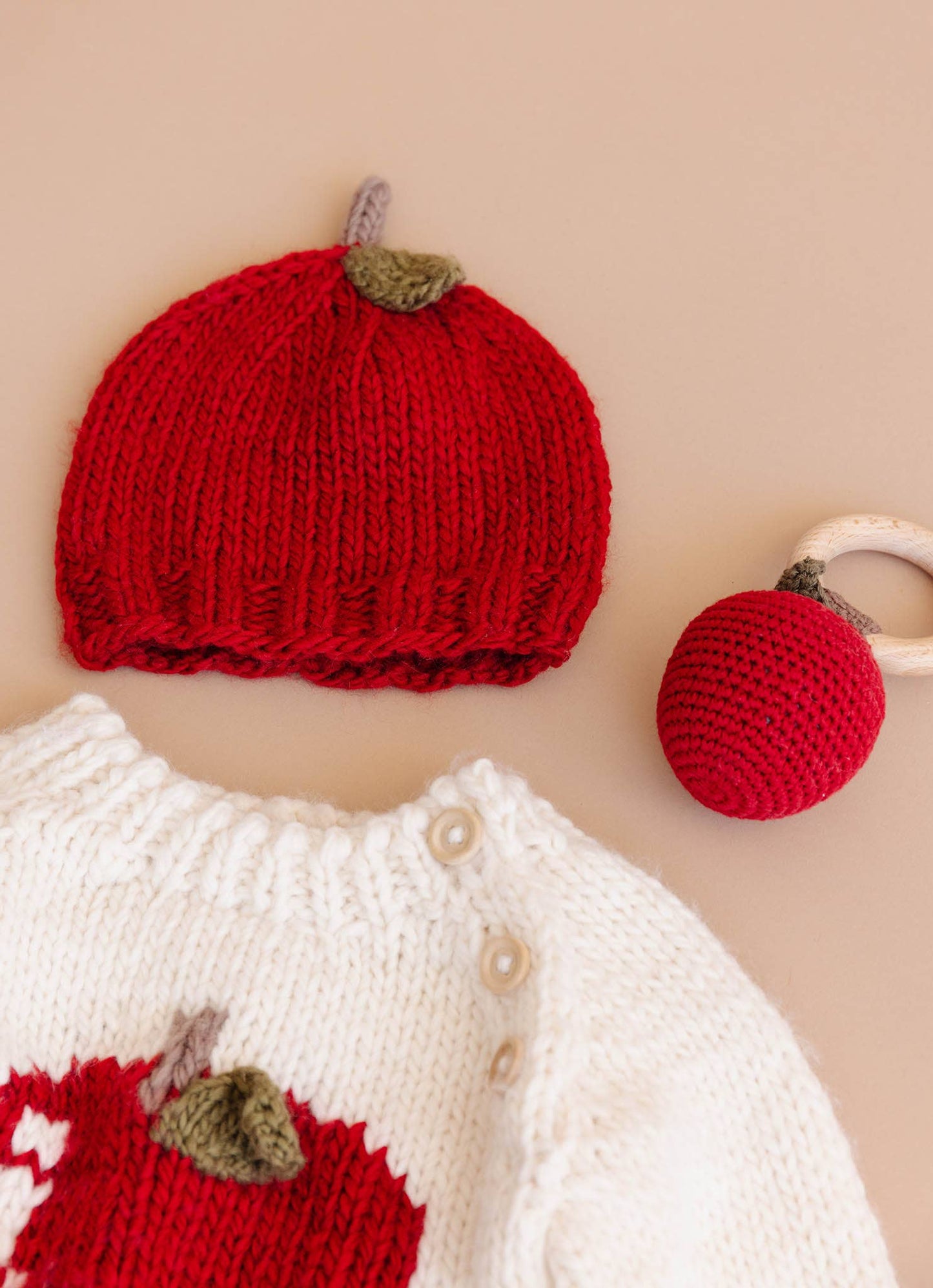 Apple Hat Baby Kid Accessories Back to School Fall Costume: Red / S 6-24m