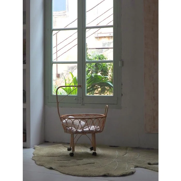 Washable Rug Monstera Olive: 5'11" x 4'