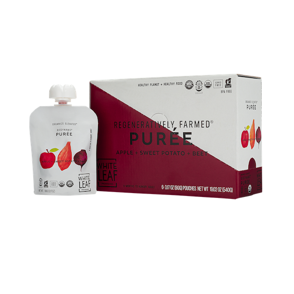 Organic Regenerative Apple+Sweet Potato+Beet Puree: 24 (90g) pouches