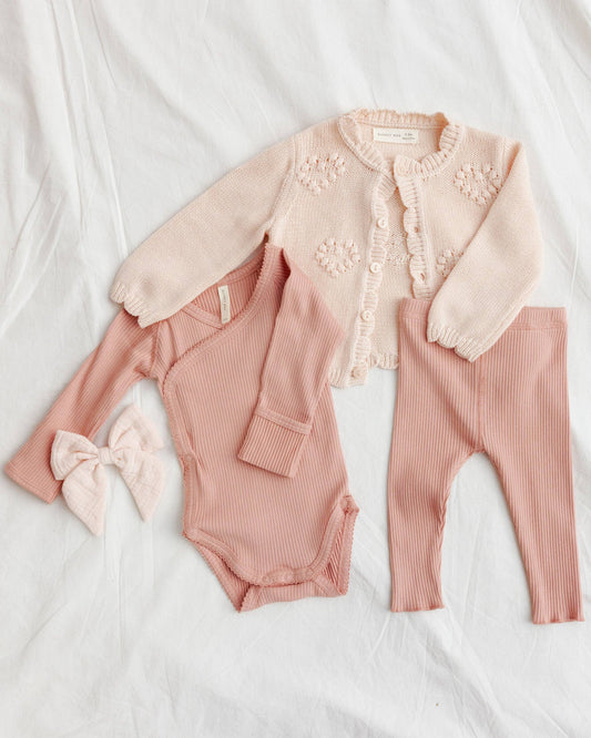 Quincy Mae Knit Cardigan - Petal