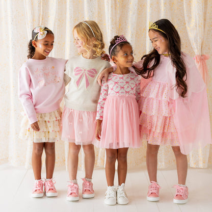 Pearl Bow Patch Sweatshirt - Kids Boutique Clothing