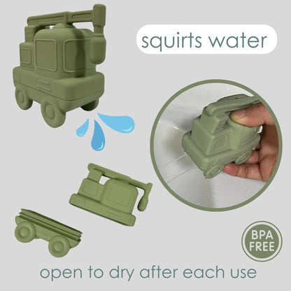 Ali+Oli Squirt Water Bath Toy Set (Construction) Mold Free