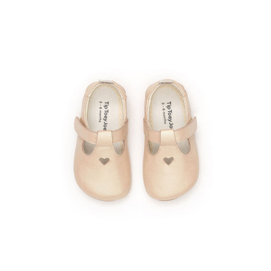 Baby Mary Janes Cherish - Metalic Salmon