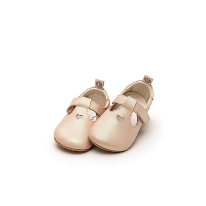 Baby Mary Janes Cherish - Metalic Salmon