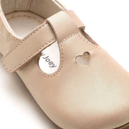 Baby Mary Janes Cherish - Metalic Salmon