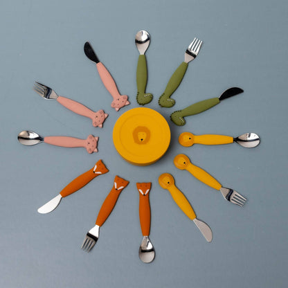 Trixie Silicone Cutlery Set, 3-Pack | Baby Toddler Utensils