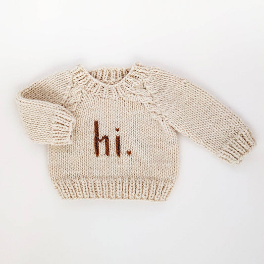 Hi. Pecan Crew Neck Sweater Baby & Toddler: 0-6 months
