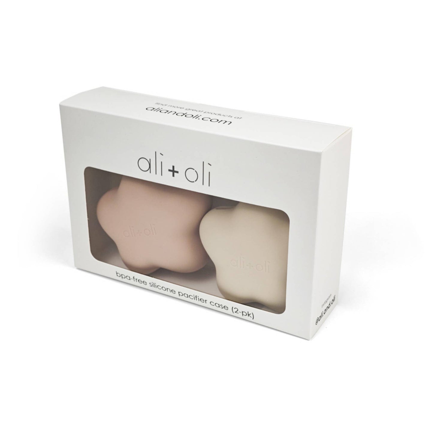 Ali+Oli Silicone Pacifier Case 2-pack Star (Blush & Sand)