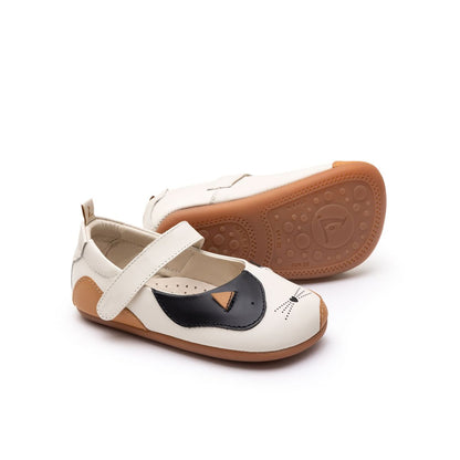 Toddler Mary Janes Kitten - Tapioca/ Black/ Hay