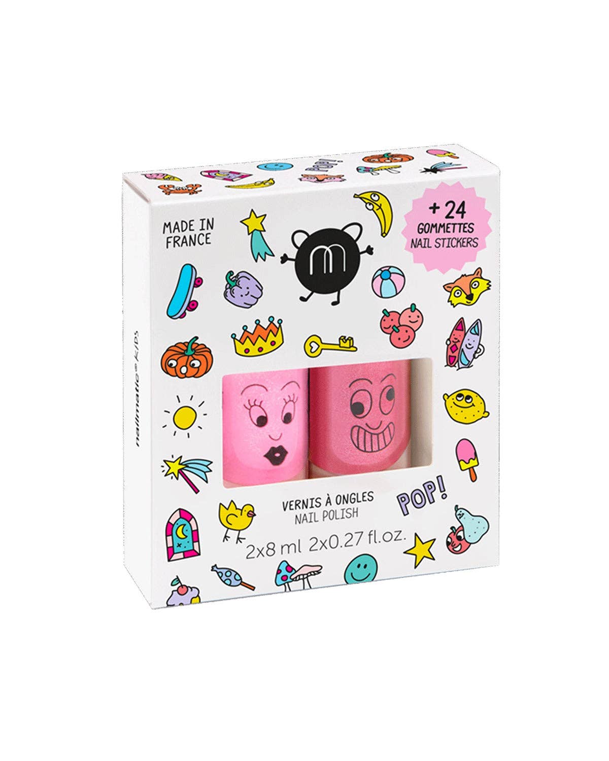 Nail Polish and Nail Sticker Set for Kids POP