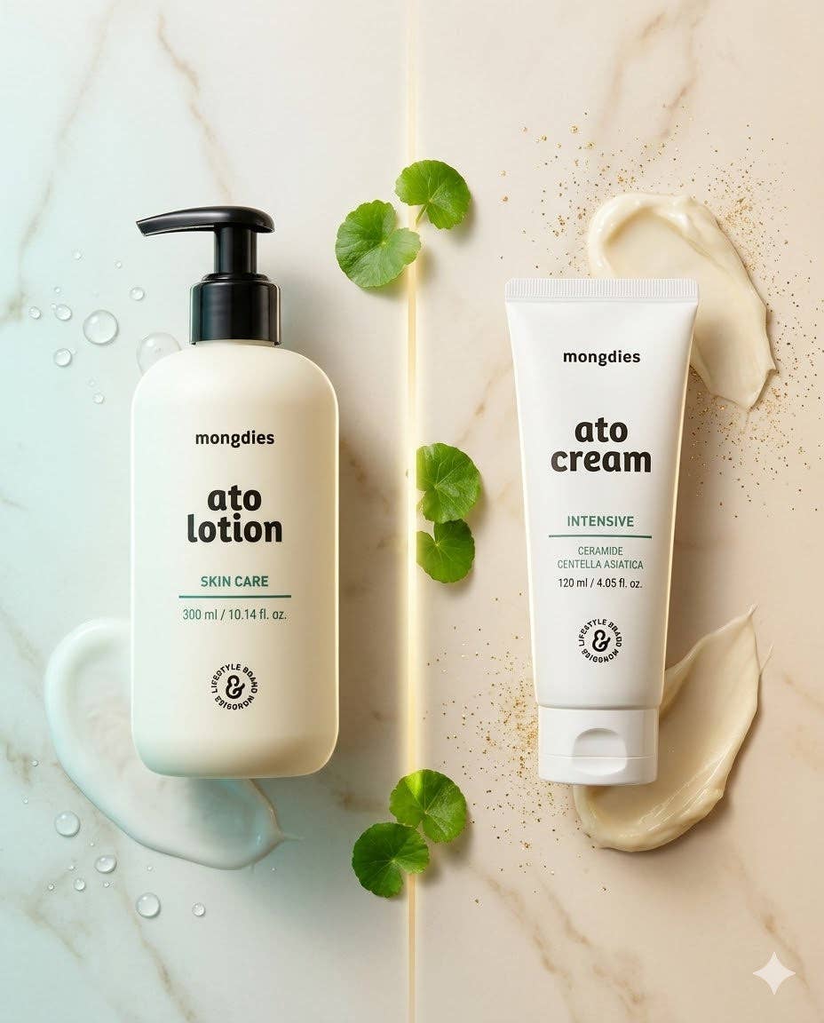 Mongdies Baby Ato Lotion 300ml | Daily Gentle Moisturizer | Ceramide + Hyaluronic