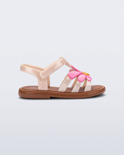 Mini Melissa Hip Bloomy Baby Sandals: Brown/Pink