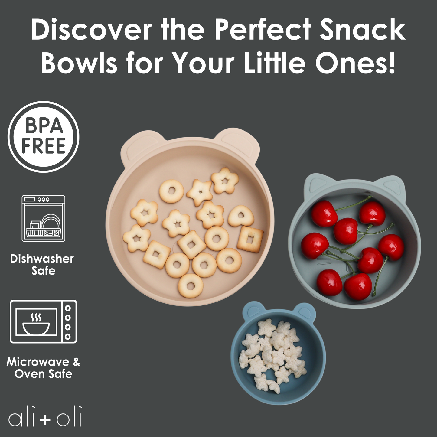 Ali+Oli (3pc) Stackable Snack Bowl Set ( Blue Horizon)
