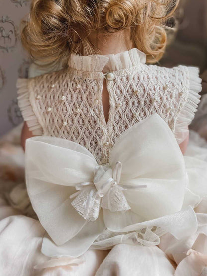 Bella Buttermilk Tulle Blouse and Bloomers Set: 12M