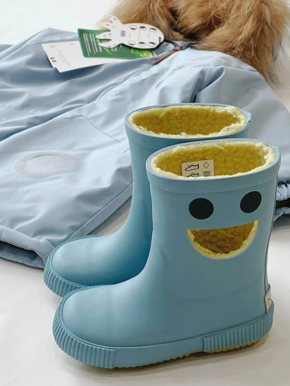 WISTITI Kids Rain Boots, Thermal, Eco Rubber - Platine